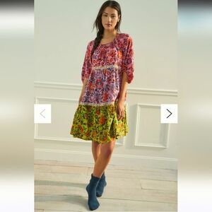 Anthropologie Colorful Floral Dress
